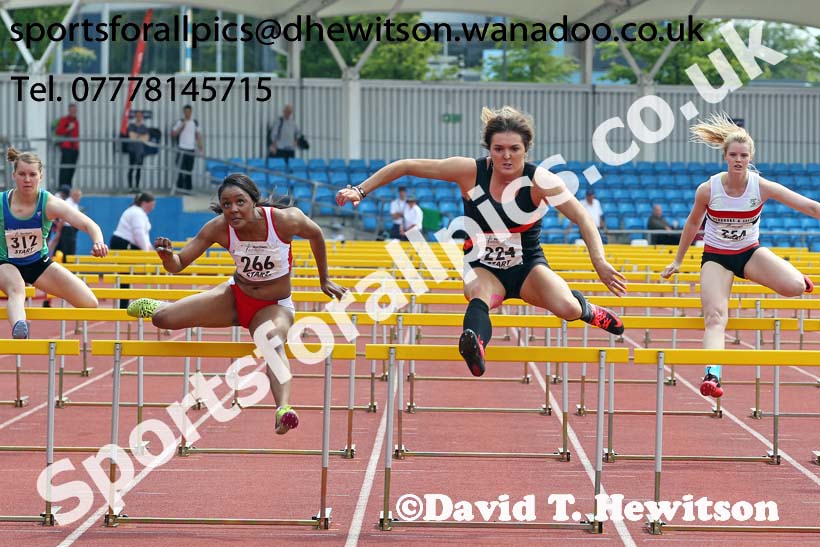 Womens  senior 100 metres hurdles, Northern Senior and Under-20s Track and Field Champs., Manchester. Photo: David T. Hewitson/Sports for All Pics